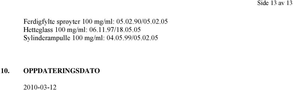 11.97/18.05.05 Sylinderampulle 100 mg/ml: 04.