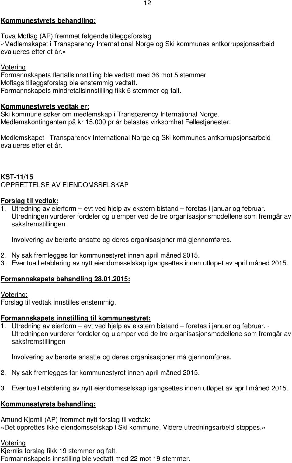Ski kommune søker om medlemskap i Transparency International Norge. Medlemskontingenten på kr 15.000 pr år belastes virksomhet Fellestjenester.