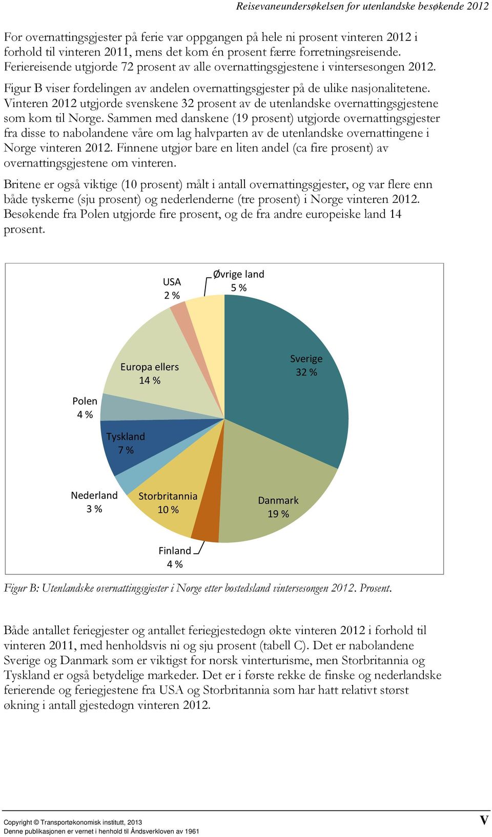 Vinteren 2012 utgjorde svenskene 32 prosent av de utenlandske overnattingsgjestene som kom til Norge.