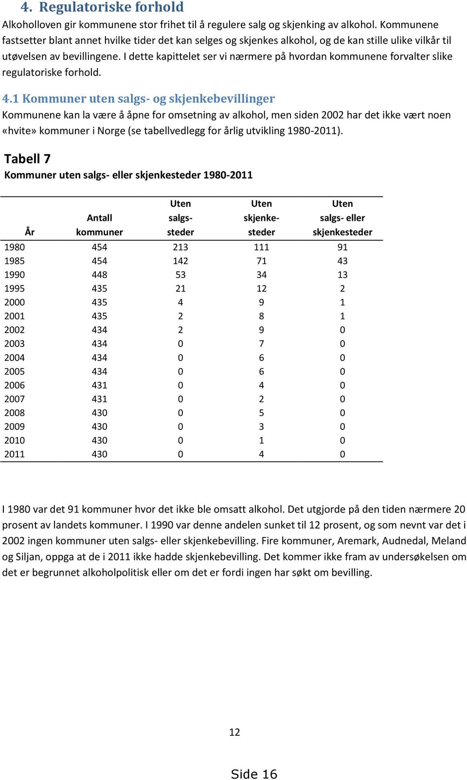 I dette kapittelet ser vi nærmere på hvordan kommunene forvalter slike regulatoriske forhold. 4.