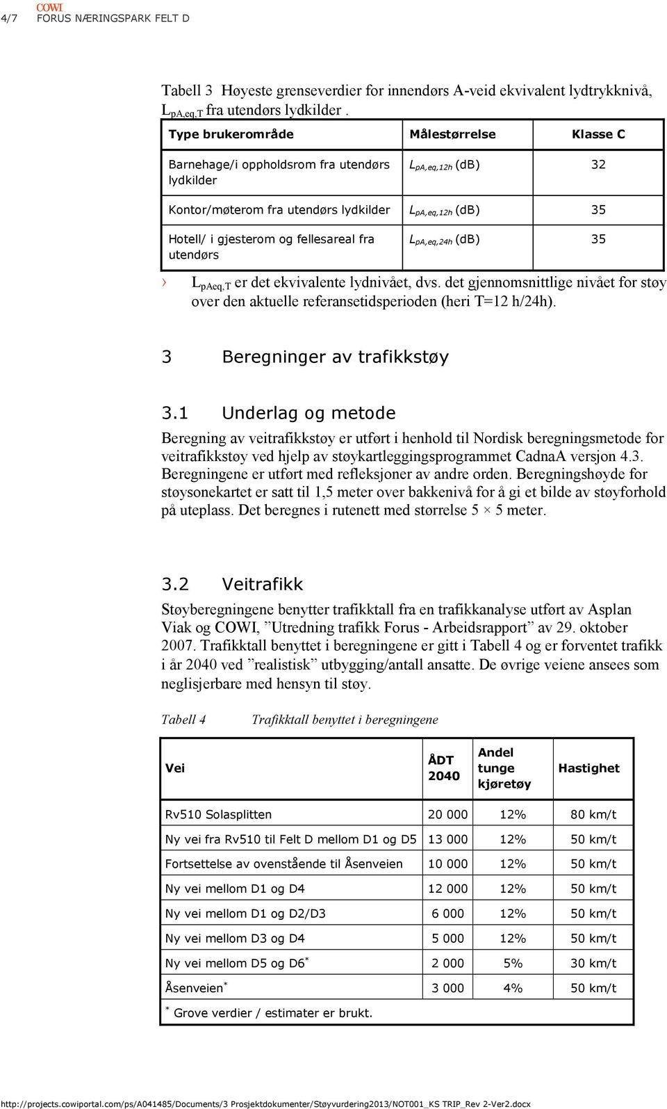 fellesareal fra utendørs L pa,eq,24h (db) 35 L paeq,t er det ekvivalente lydnivået, dvs. det gjennomsnittlige nivået for støy over den aktuelle referansetidsperioden (heri T=12 h/24h).