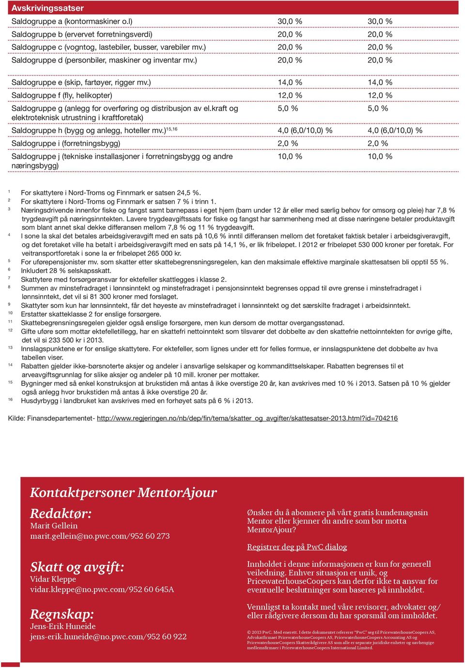 ) 14,0 % 14,0 % Saldogruppe f (fly, helikopter) 12,0 % 12,0 % Saldogruppe g (anlegg for overføring og distribusjon av el.