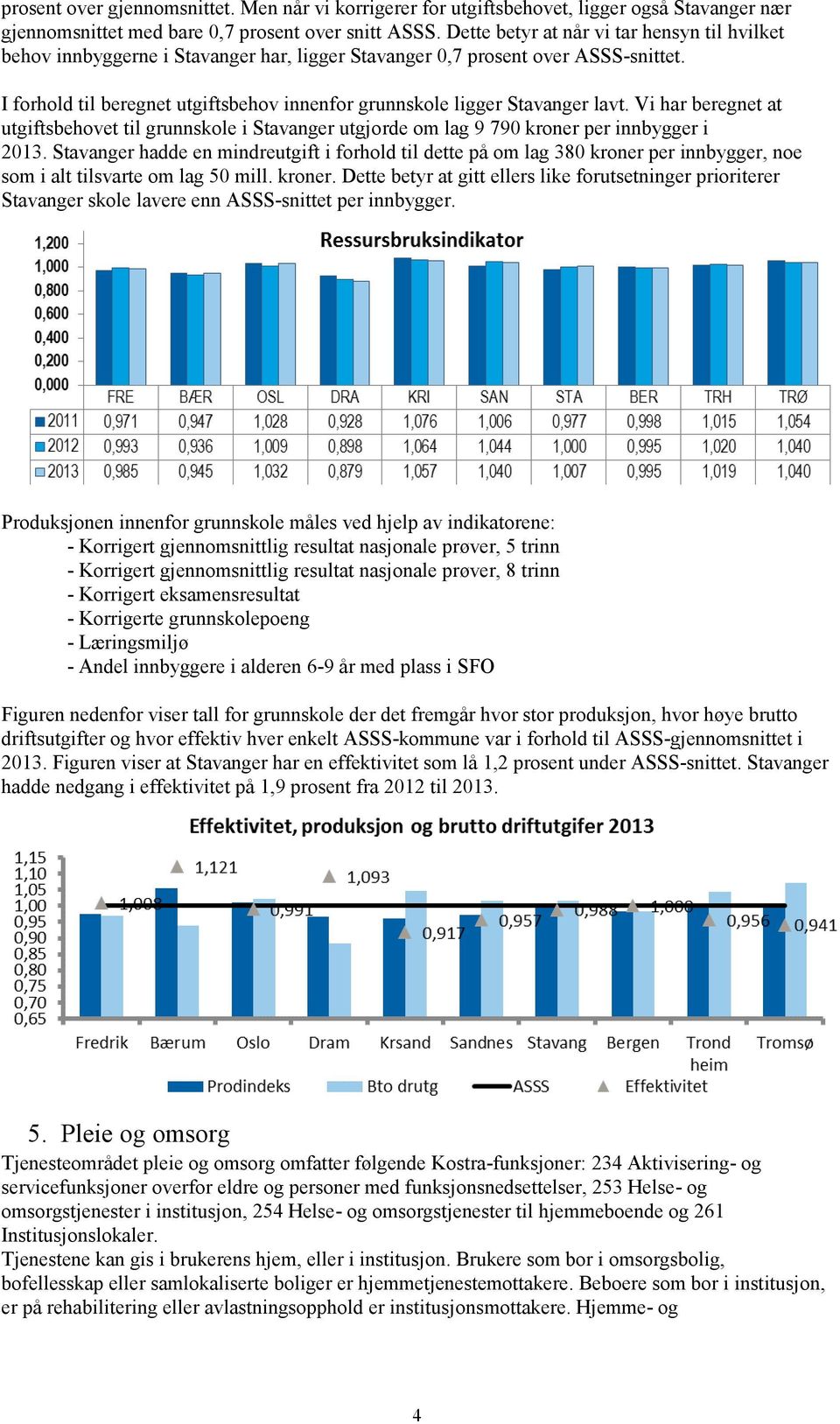 I forhold til beregnet utgiftsbehov innenfor grunnskole ligger Stavanger lavt. Vi har beregnet at utgiftsbehovet til grunnskole i Stavanger utgjorde om lag 9 790 kroner per innbygger i 2013.