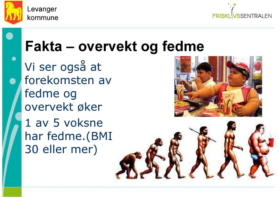 fedme og overvekt øker 1 av 5