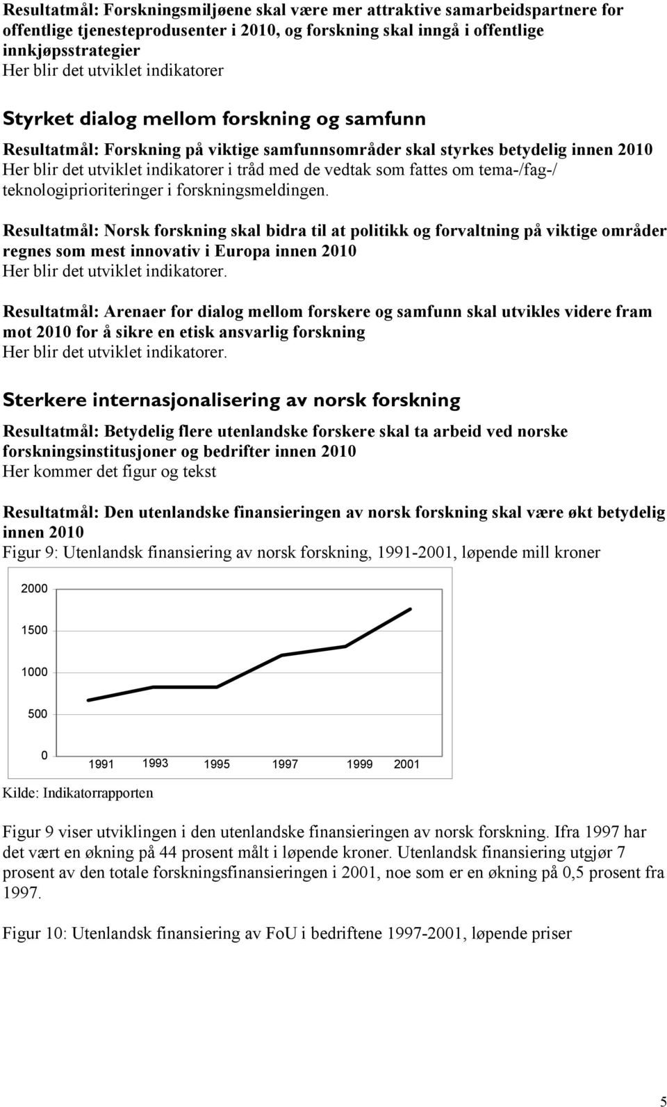 fattes om tema-/fag-/ teknologiprioriteringer i forskningsmeldingen.