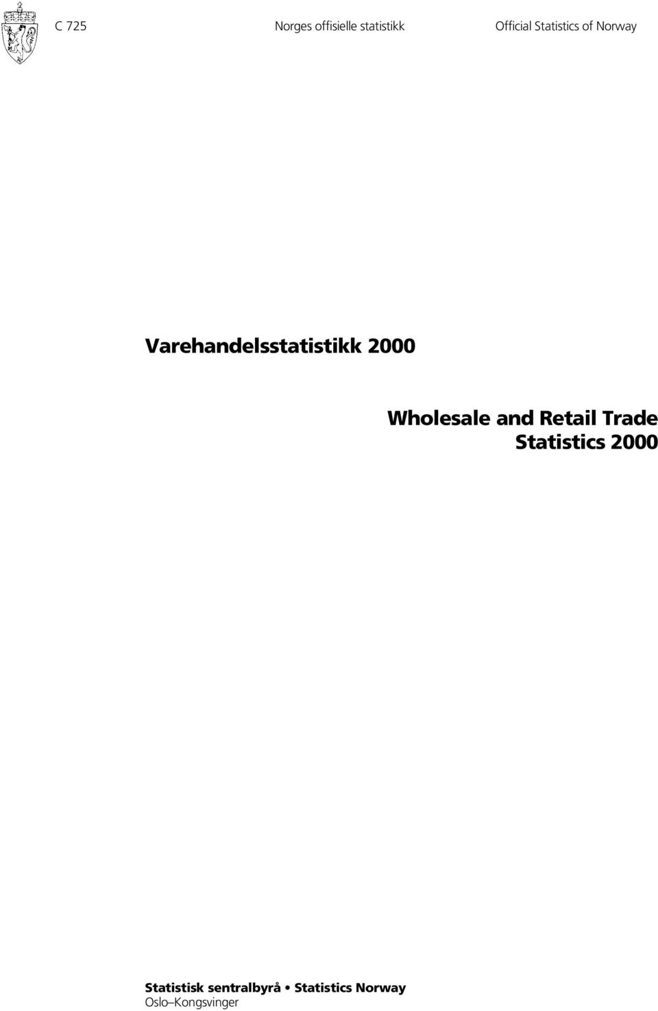 Wholesale and Retail Trade Statistics 2000