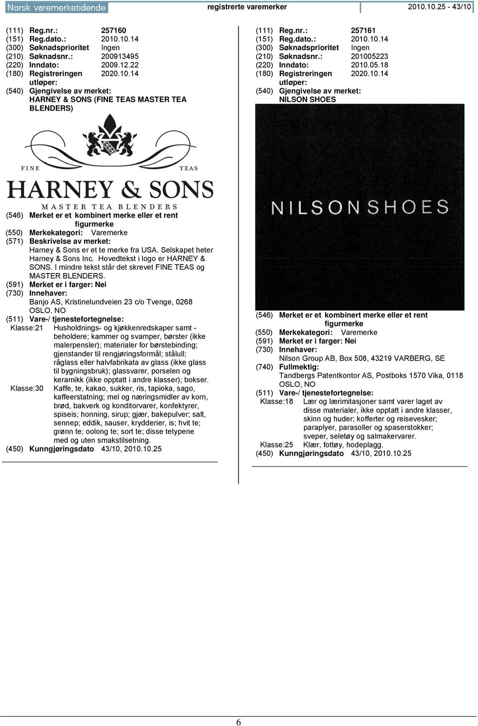 Selskapet heter Harney & Sons Inc. Hovedtekst i logo er HARNEY & SONS. I mindre tekst står det skrevet FINE TEAS og MASTER BLENDERS.
