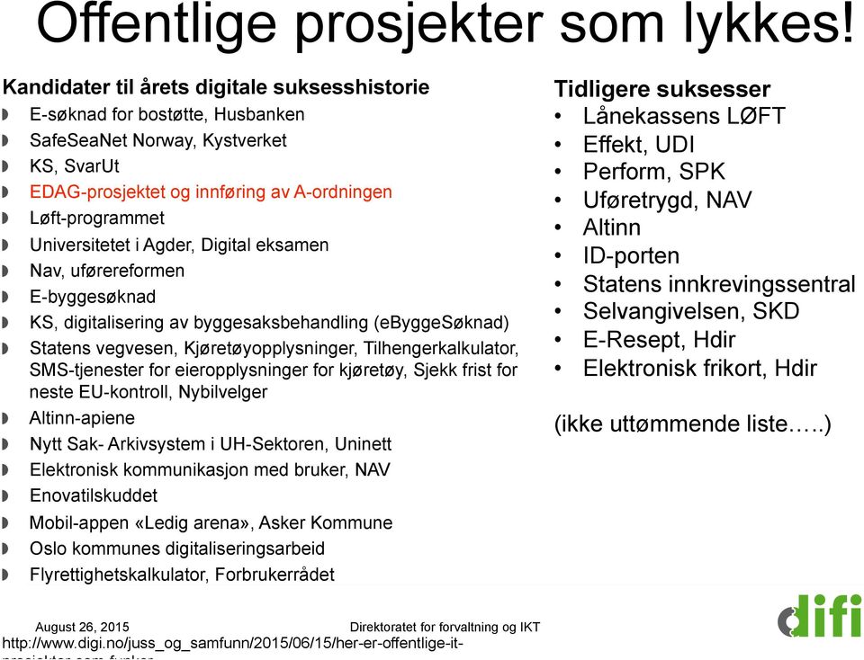 Statens vegvesen, Kjøretøyopplysninger, Tilhengerkalkulator, SMS-tjenester for eieropplysninger for kjøretøy, Sjekk frist for neste EU-kontroll, Nybilvelger! Altinn-apiene!