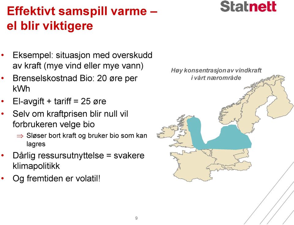 blir null vil forbrukeren velge bio Sløser bort kraft og bruker bio som kan lagres Dårlig