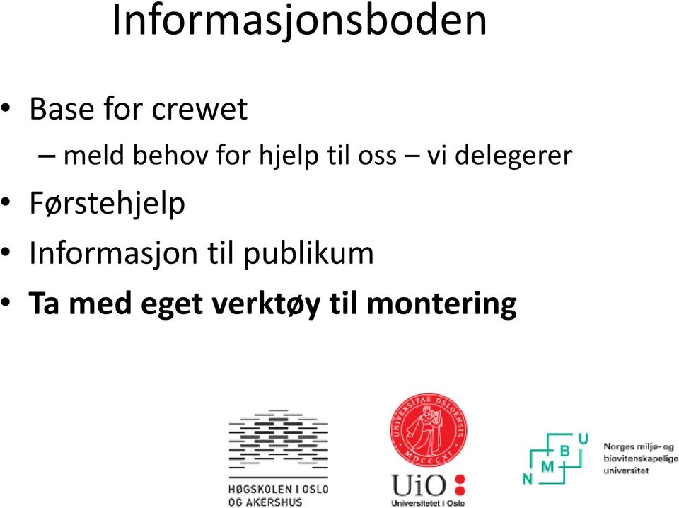 delegerer Førstehjelp Informasjon