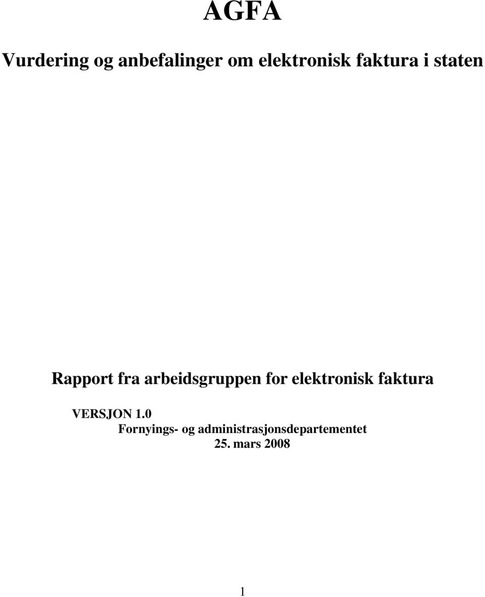 for elektronisk faktura VERSJON 1.