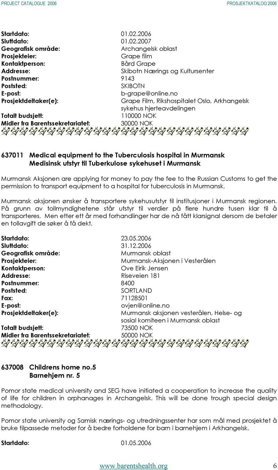 Medisinsk utstyr til Tuberkulose sykehuset i Murmansk Murmansk Aksjonen are applying for money to pay the fee to the Russian Customs to get the permission to transport equipment to a hospital for