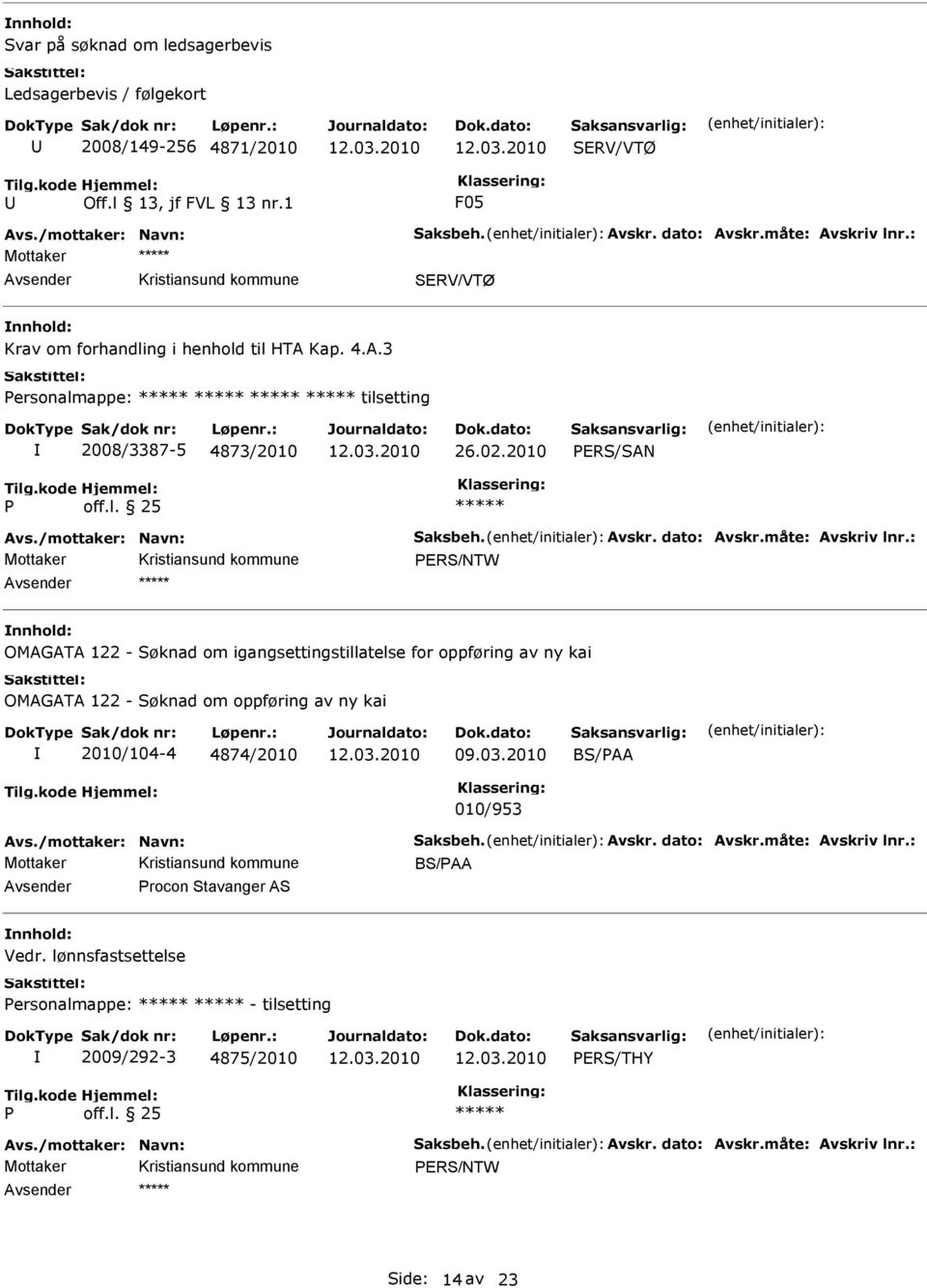 til HTA Kap. 4.A.3 Personalmappe: tilsetting 2008/3387-5 4873/2010 26.02.2010 P off.l. 25 PERS/NTW OMAGATA 122 - Søknad om