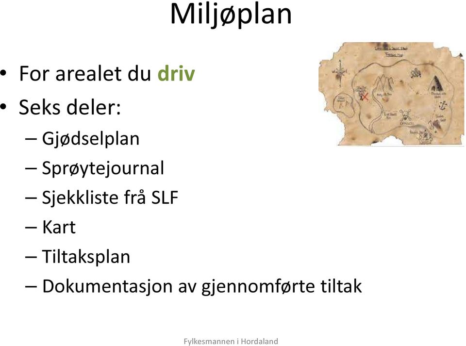 Sjekkliste frå SLF Kart Tiltaksplan