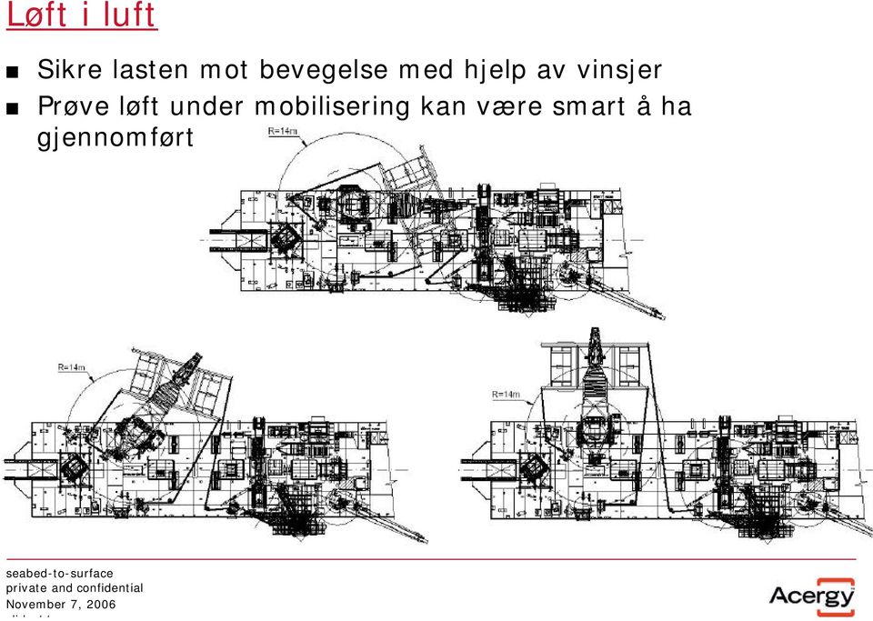 Prøve løft under mobilisering