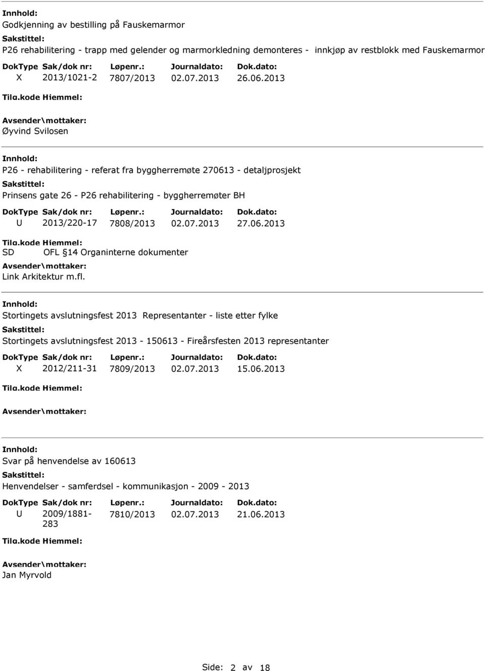 fl. Stortingets avslutningsfest 2013 Representanter - liste etter fylke Stortingets avslutningsfest 2013-15061