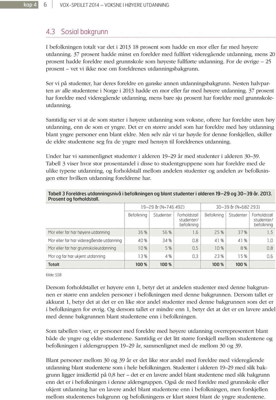 For de øvrige 25 prosent vet vi ikke noe om foreldrenes utdanningsbakgrunn. Ser vi på studenter, har deres foreldre en ganske annen utdanningsbakgrunn.