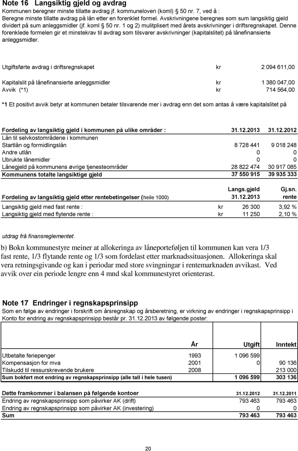 Denne forenklede formelen gir et minstekrav til avdrag som tilsvarer avskrivninger (kapitalslitet) på lånefinansierte anleggsmidler.