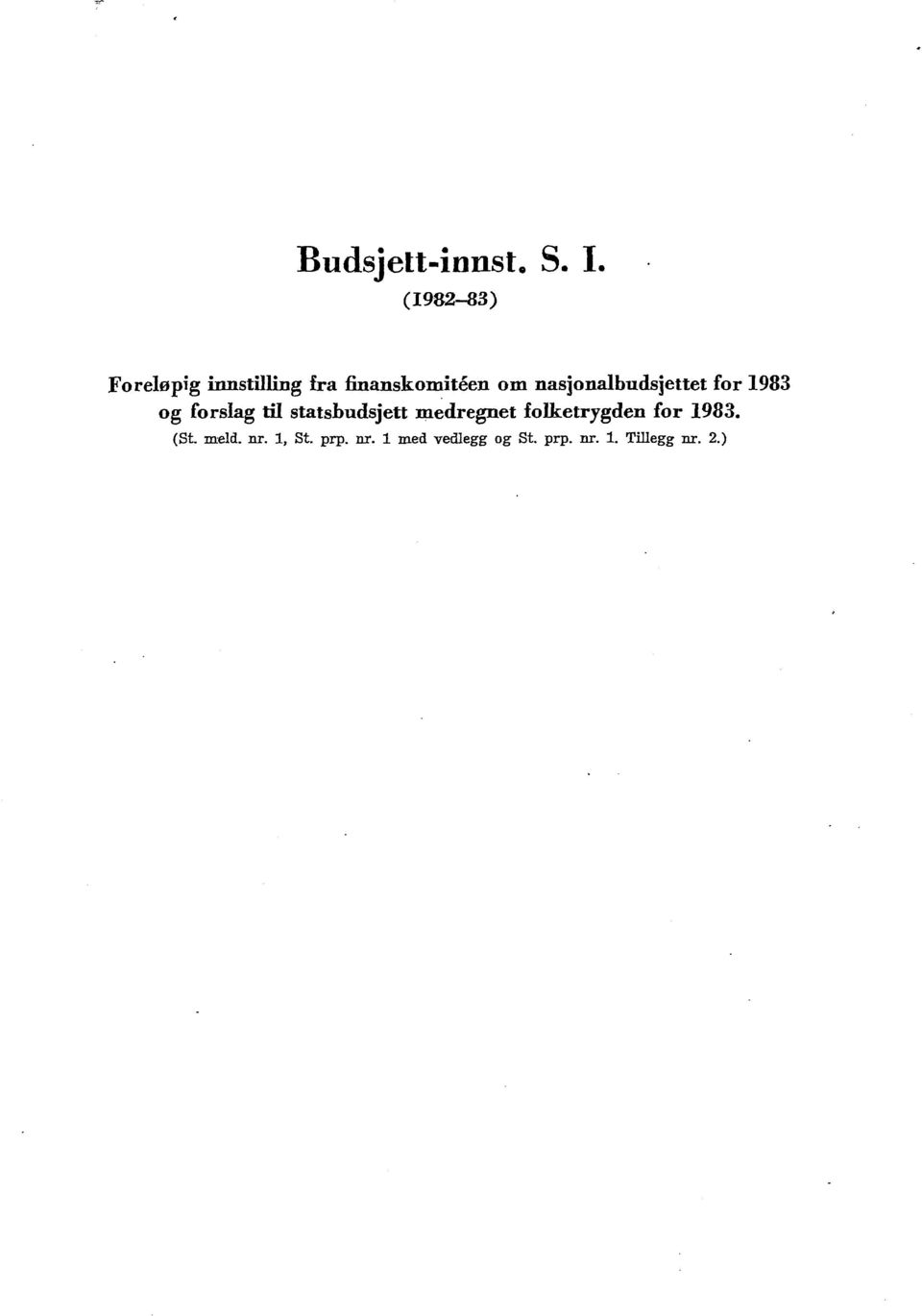 nasjonalbudsjettet for 1983 og forslag til statsbudsjett