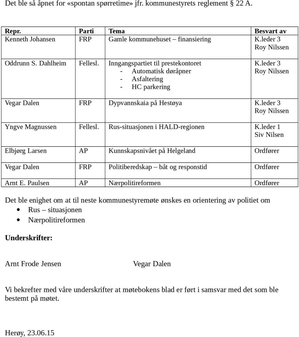 leder 3 Roy Nilssen Yngve Magnussen Fellesl. Rus-situasjonen i HALD-regionen K.