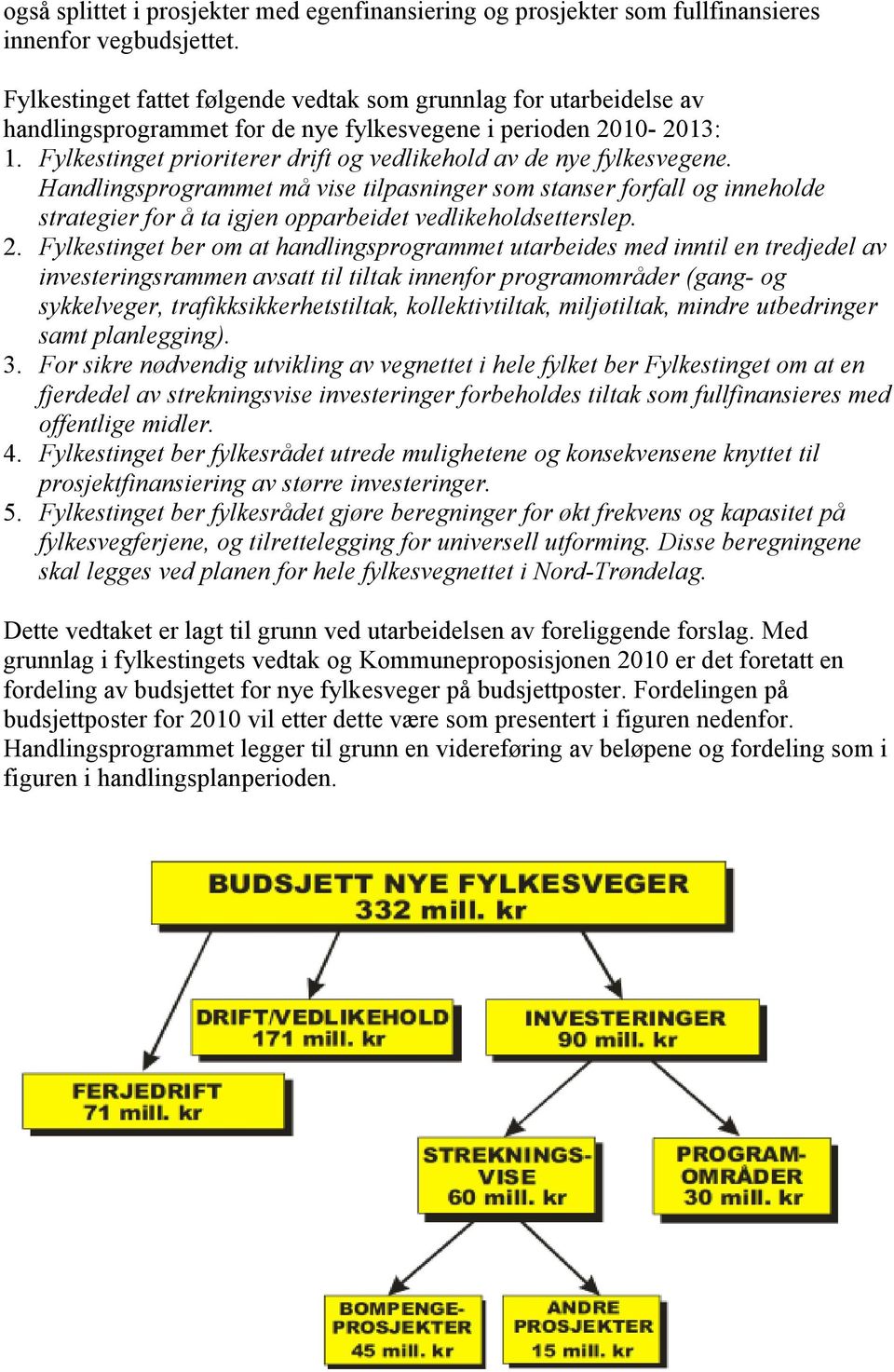 Fylkestinget prioriterer drift og vedlikehold av de nye fylkesvegene.