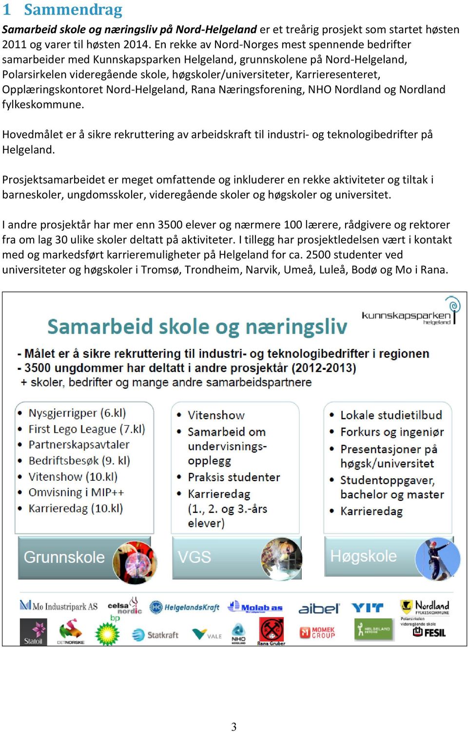 Karrieresenteret, Opplæringskontoret Nord-Helgeland, Rana Næringsforening, NHO Nordland og Nordland fylkeskommune.