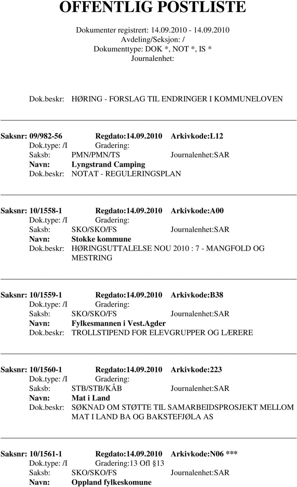 beskr: HØRINGSUTTALELSE NOU 2010 : 7 - MANGFOLD OG MESTRING Saksnr: 10/1559-1 Regdato:14.09.2010 Arkivkode:B38 Saksb: SKO/SKO/FS SAR Fylkesmannen i Vest.Agder Dok.