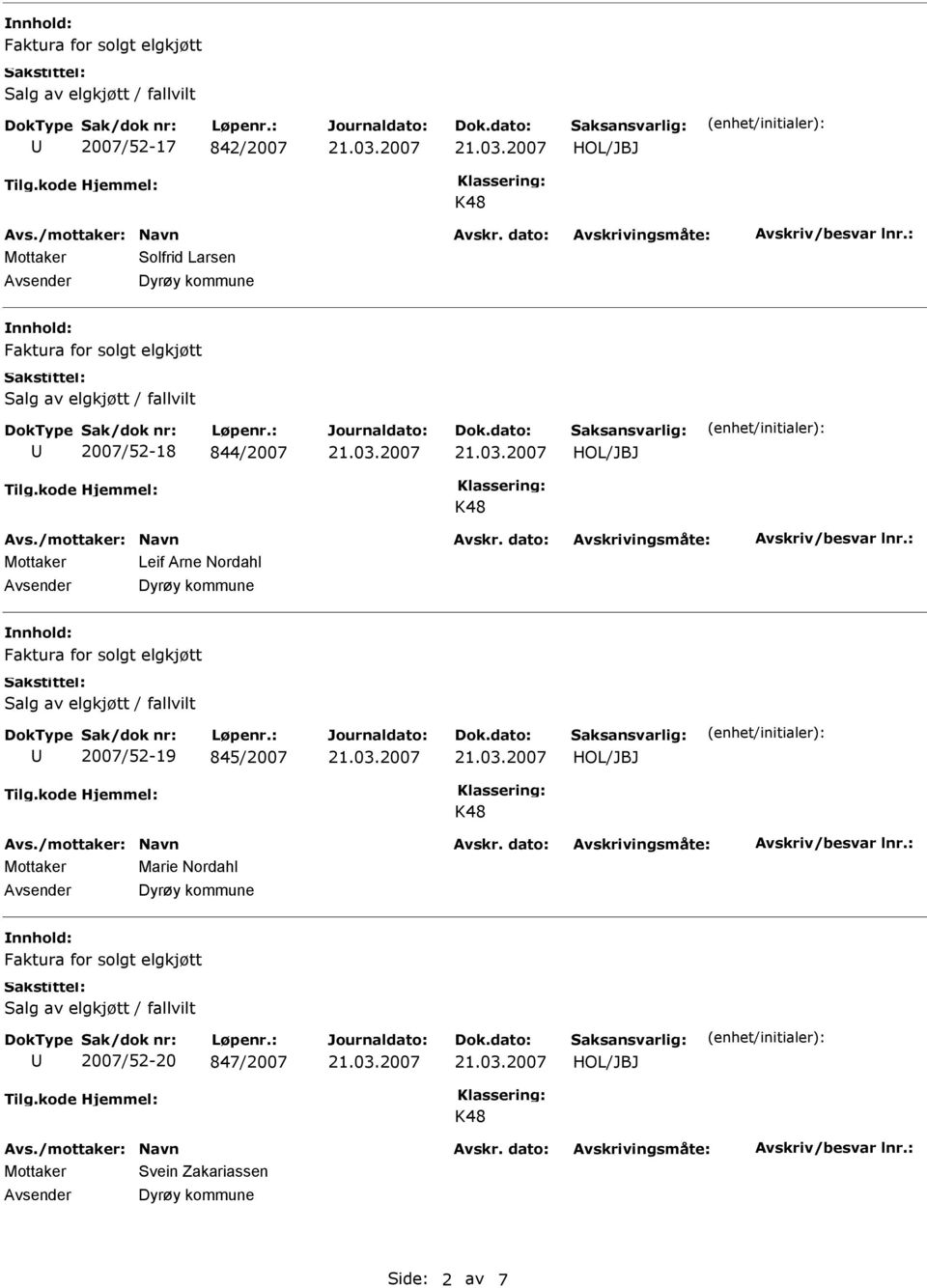 2007/52-19 845/2007 Mottaker Marie Nordahl