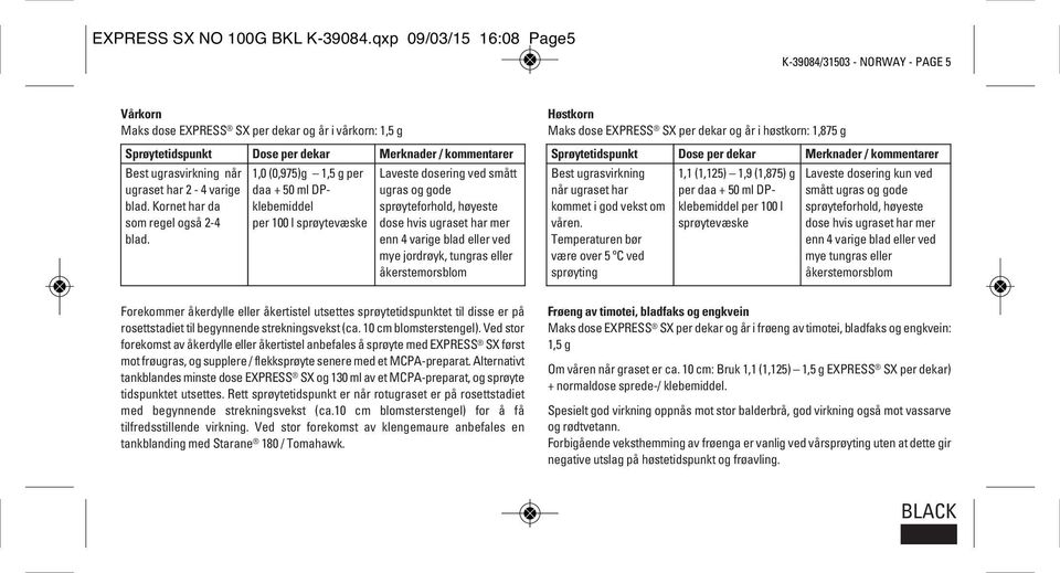 ugraset har 2-4 varige blad. Kornet har da som regel også 2-4 blad.