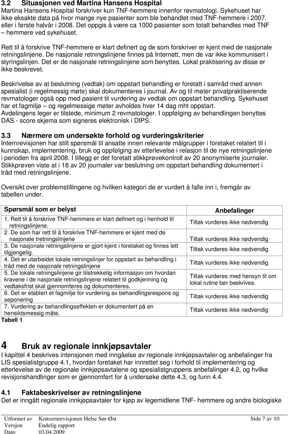 Det oppgis å være ca 1000 pasienter som totalt behandles med TNF hemmere ved sykehuset.