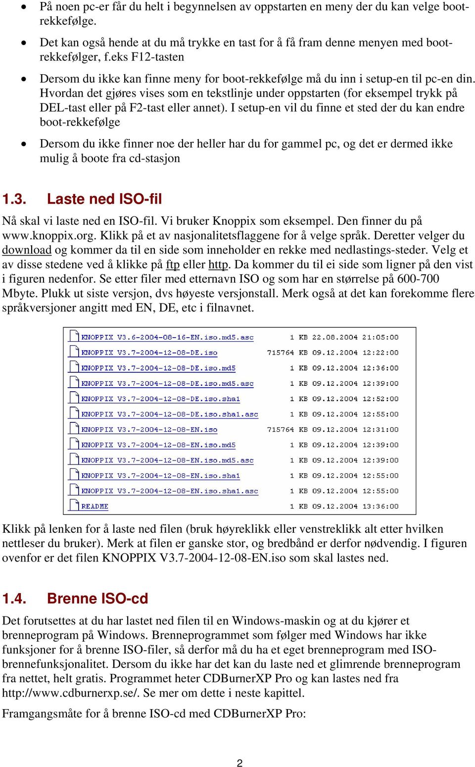 Hvordan det gjøres vises som en tekstlinje under oppstarten (for eksempel trykk på DEL-tast eller på F2-tast eller annet).