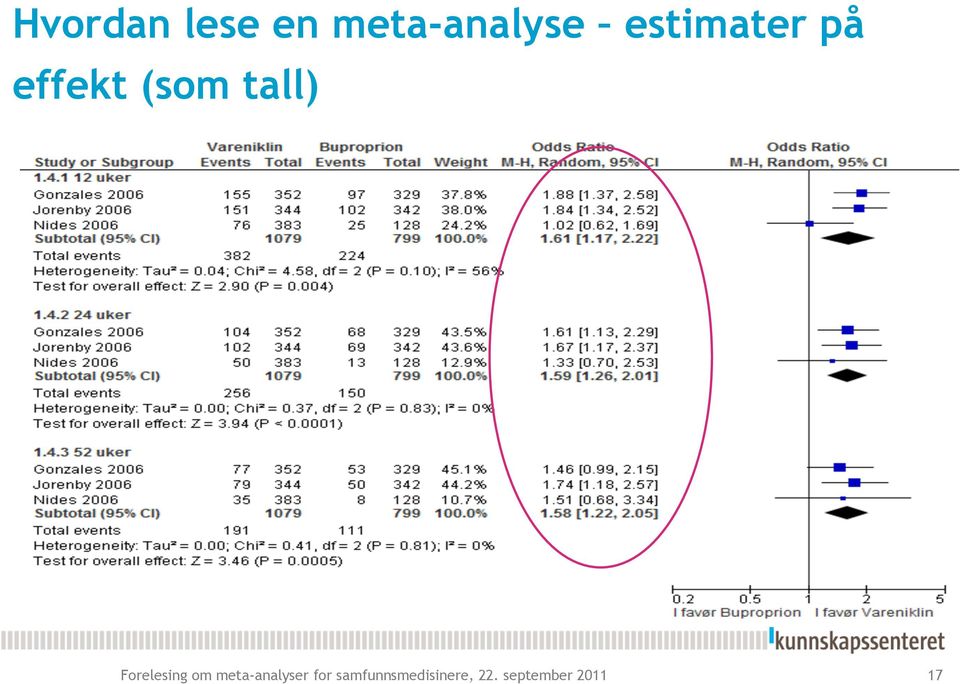 Forelesing om meta-analyser for