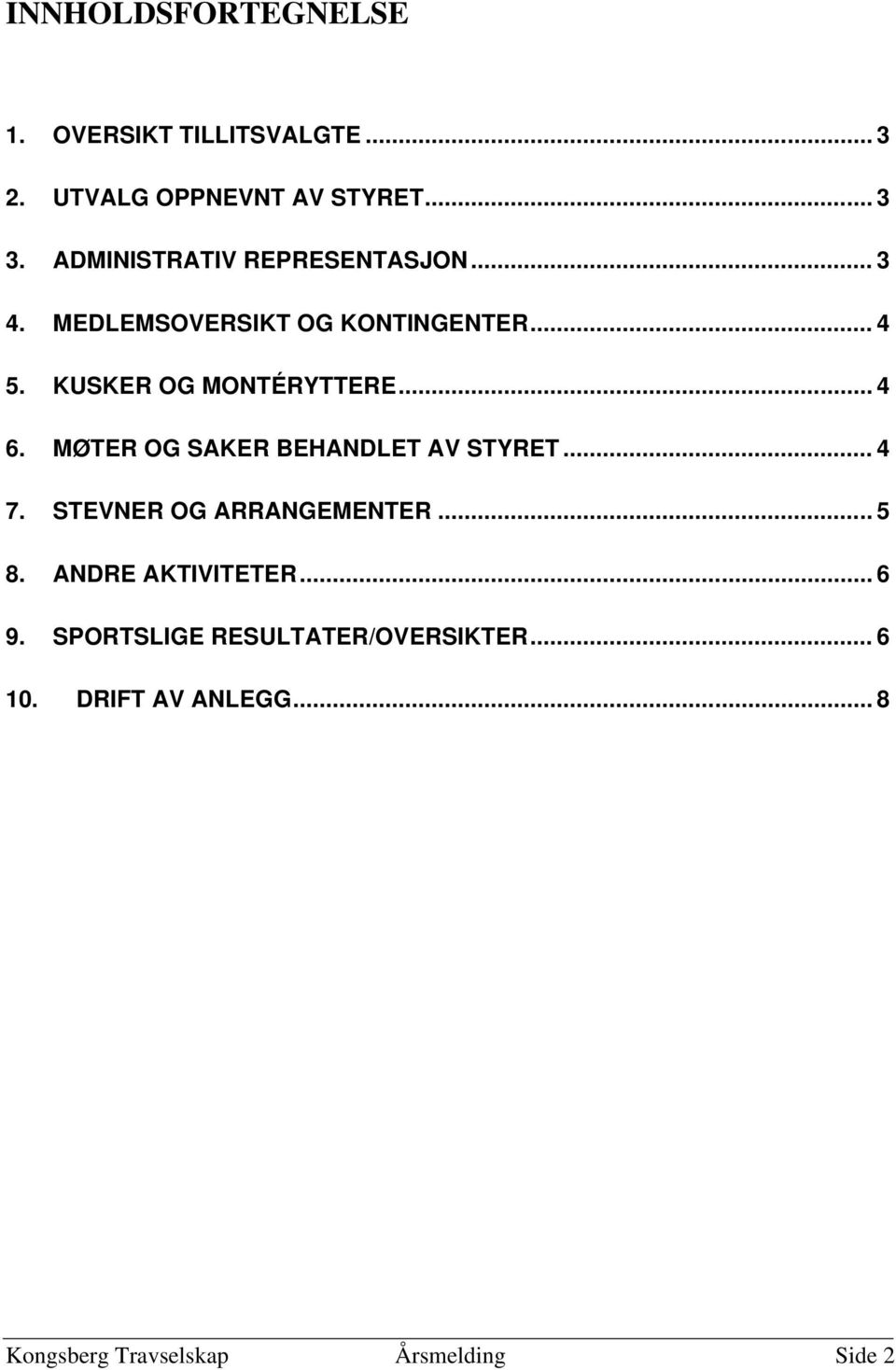 .. 4 6. MØTER OG SAKER BEHANDLET AV STYRET... 4 7. STEVNER OG ARRANGEMENTER... 5 8.
