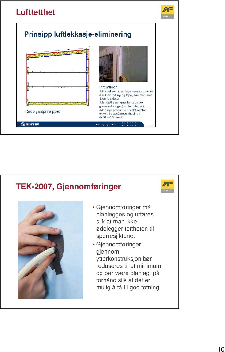 Gjennomføringer gjennom ytterkonstruksjon bør reduseres til et minimum