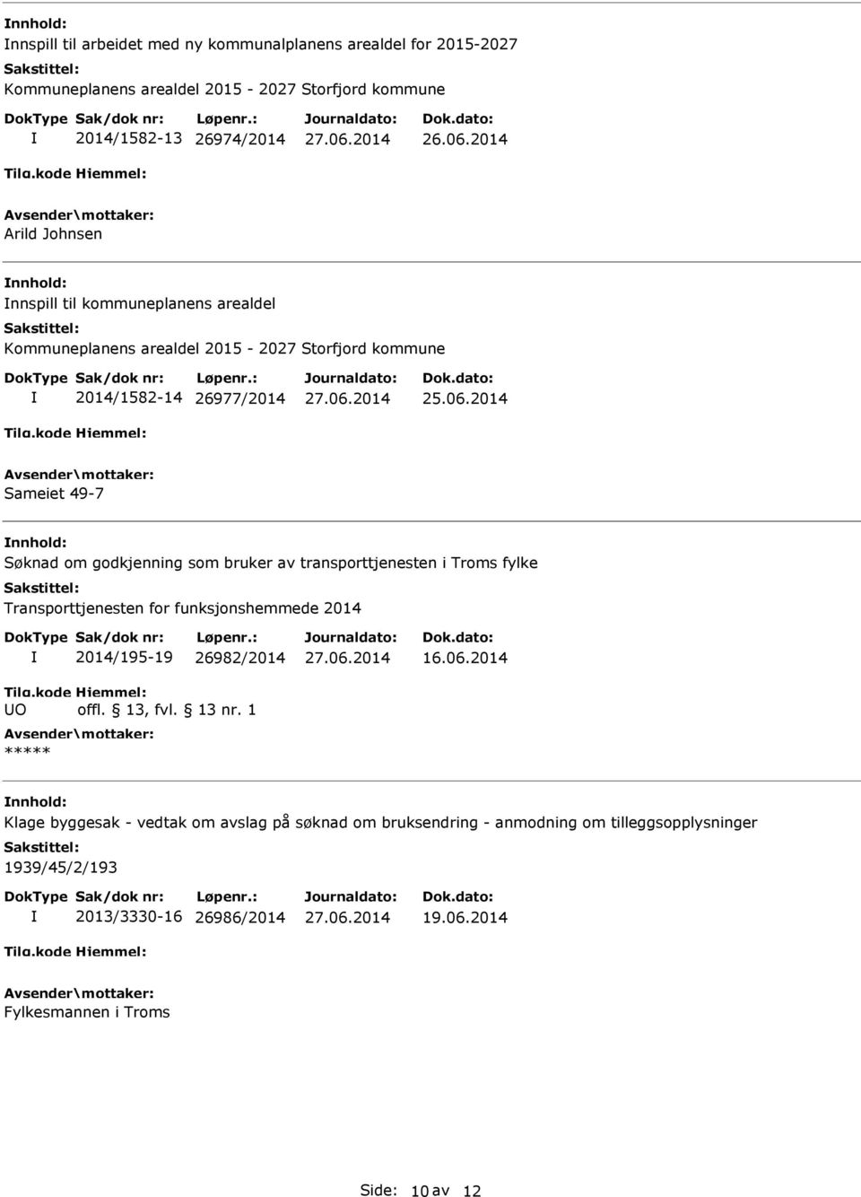 godkjenning som bruker av transporttjenesten i Troms fylke Transporttjenesten for funksjonshemmede 2014 O 2014/195-19 26982/2014 16.06.