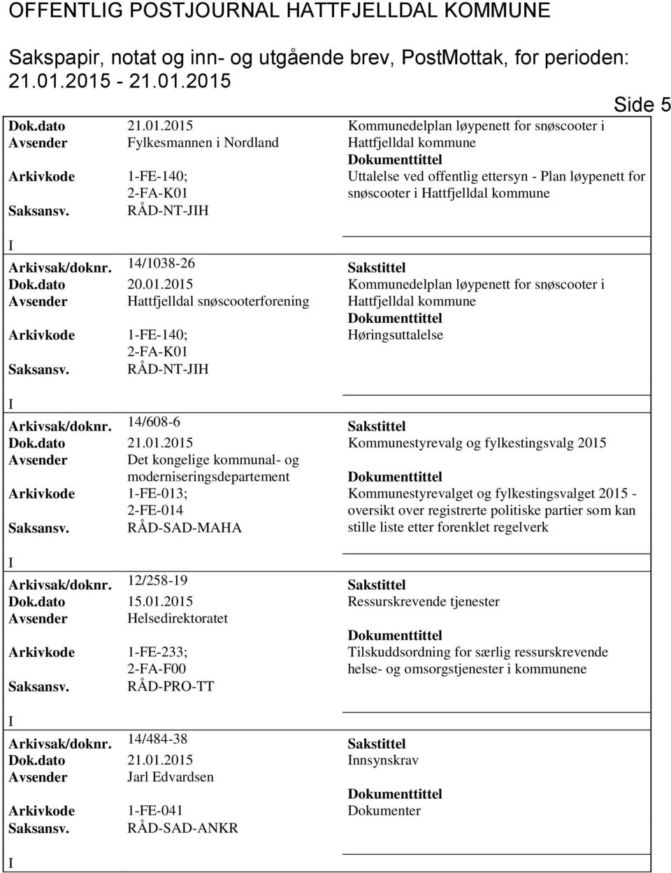 2015 Kommunestyrevalg og fylkestingsvalg 2015 Avsender Det kongelige kommunal- og moderniseringsdepartement Arkivkode Saksansv.