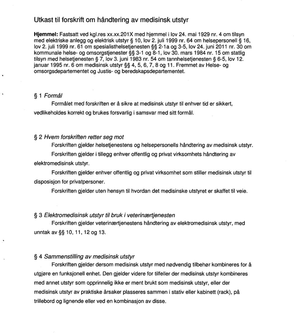 mars 1984 nr. 15 om statlig tilsyn med helsetjenesten 7, lov 3. juni 1983 nr. 54 om tannhelsetjenesten 6-5, lov 12. januar 1995 nr. 6 om medisinsk utstyr 4, 5, 6, 7, 8 og 11.