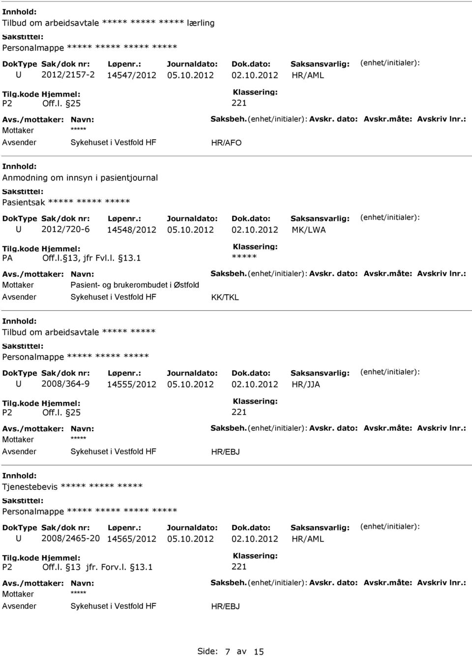 Pasient- og brukerombudet i Østfold Tilbud om arbeidsavtale Personalmappe 2008/364-9