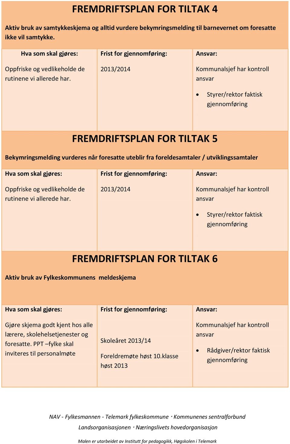 Oppfriske og vedlikeholde de rutinene vi allerede har.