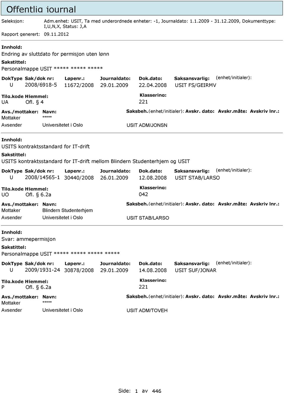 måte: Avskriv lnr.: niversitetet i Oslo ST ADM/JONSN STS kontraktsstandard for T-drift STS kontraktsstandard for T-drift mellom Blindern Studenterhjem og ST 2008/14565-1 30440/2008 26.01.2009 12.08.2008 ST STAB/LARSO O Ofl.