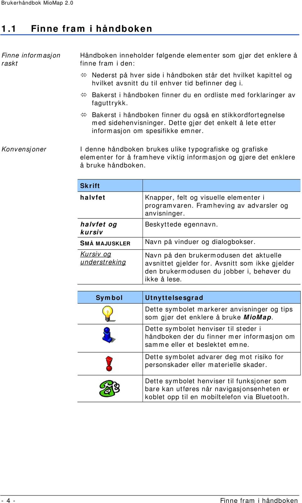 Bakerst i håndboken finner du også en stikkordfortegnelse med sidehenvisninger. Dette gjør det enkelt å lete etter informasjon om spesifikke emner.