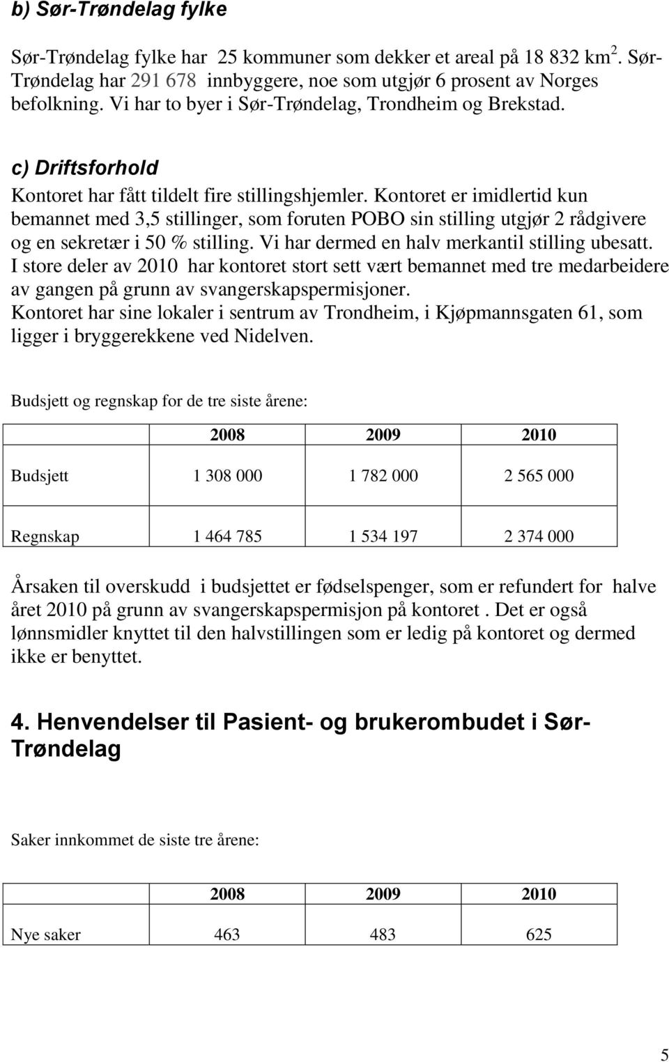 Kontoret er imidlertid kun bemannet med 3,5 stillinger, som foruten POBO sin stilling utgjør 2 rådgivere og en sekretær i 50 % stilling. Vi har dermed en halv merkantil stilling ubesatt.