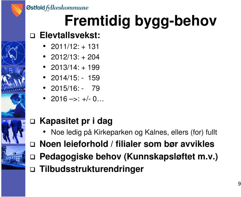 på Kirkeparken og Kalnes, ellers (for) fullt Noen leieforhold / filialer som