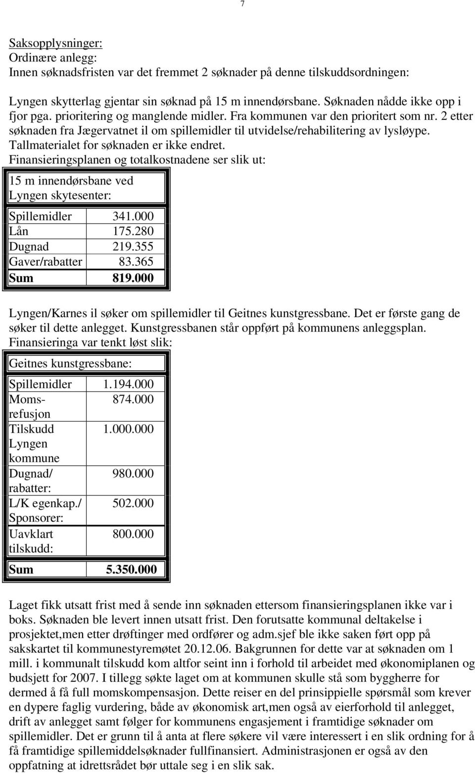 2 etter søknaden fra Jægervatnet il om spillemidler til utvidelse/rehabilitering av lysløype. Tallmaterialet for søknaden er ikke endret.