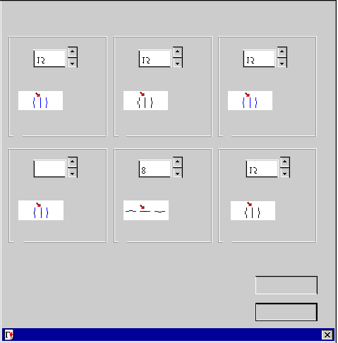 6 Oppgi mønsternumrene fra punkt 5 i dialogboksen Align Cartridges. Align Cartridges På den foregående side kom f.eks. mønster 14 i gruppe A nærmest en rett linje.