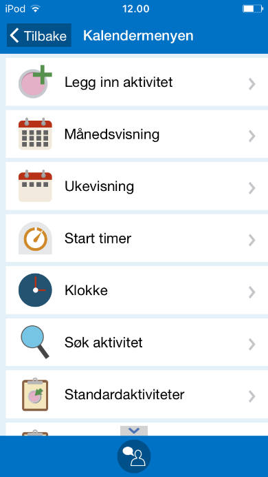 Funksjoner i Kalendermenyen Skal brukeren kunne legge inn nye aktiviteter selv? Skal brukeren kunne se på andre dager i kalenderen?