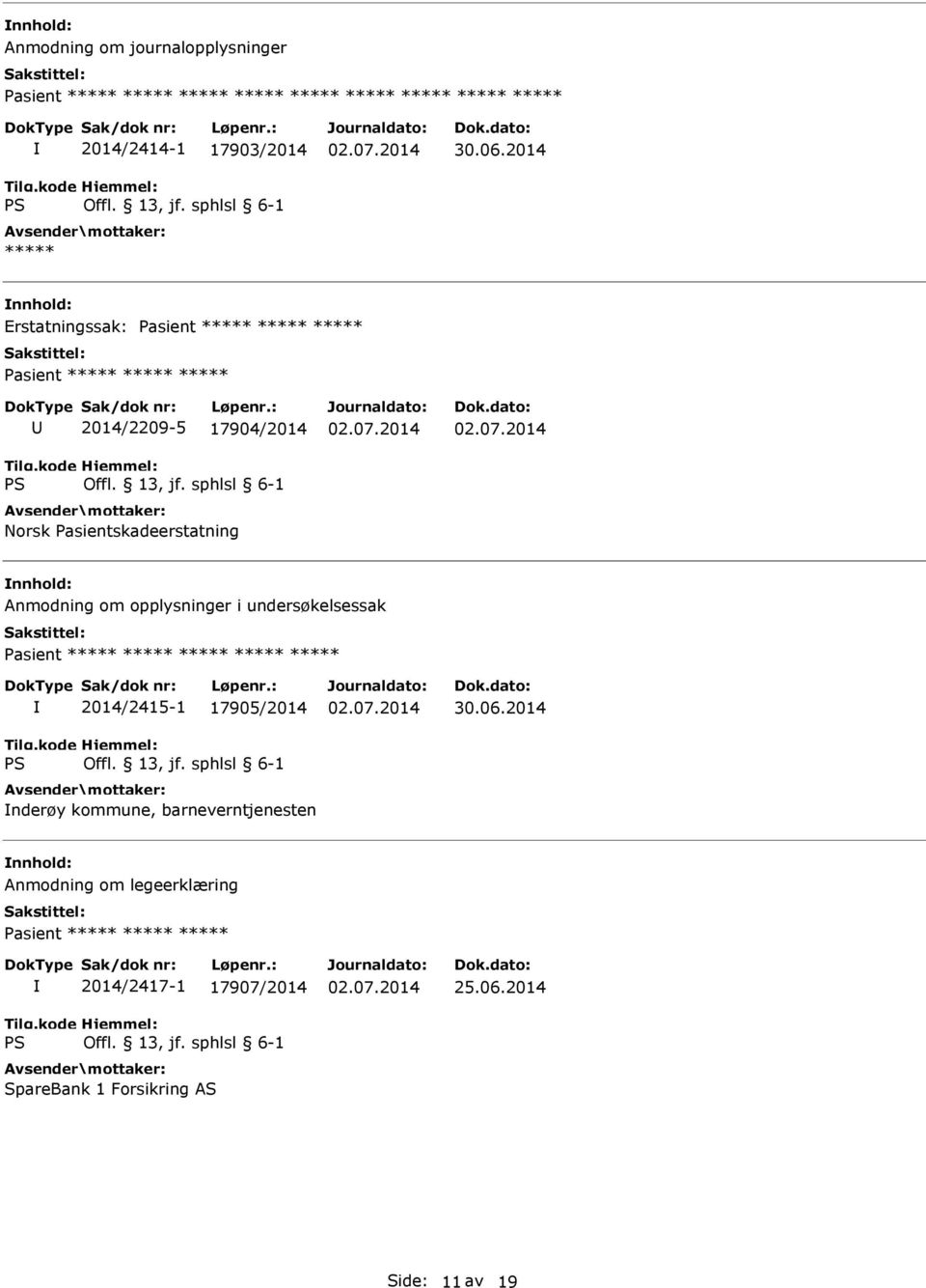 opplysninger i undersøkelsessak ***** ***** 2014/2415-1 17905/2014 nderøy kommune,