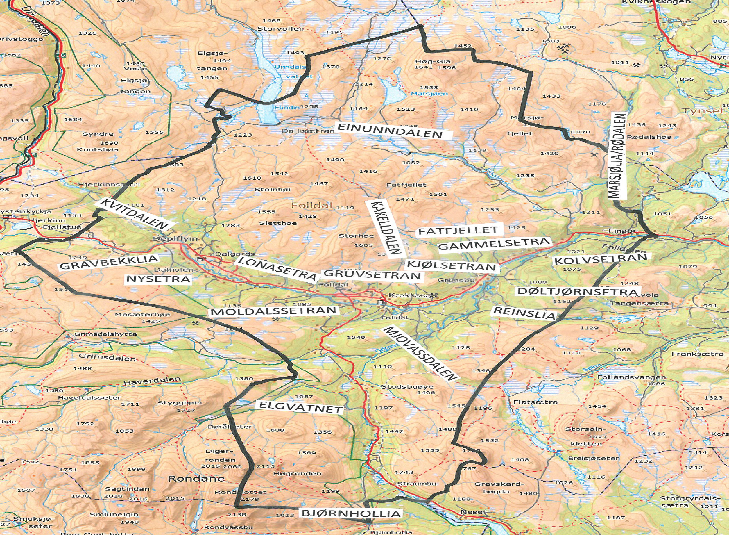 FOLLDAL KOMMUNE Teknisk, Landbruk og Utvikling Planprogram Kommunedelplan for seterområder i Folldal Kommune _ Forsidebilde: Kart over Folldal med en del av de viktigste