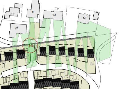 Det bør heller bygges eneboliger. Boligene senkes mest mulig i terrenget Møneretning snus mot syd Eiketrærne langs Holmebakken 10 og 12 beholdes. Steingarden mot Holmebakken restaureres.