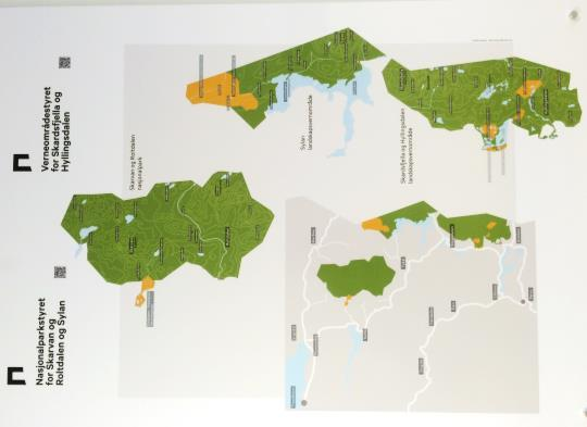 Skarvan og Roltdalen nasjonalpark (441,4) Stråsjøen Prestøyan naturreservat ( Sylan landskapsvernområde (166,8) Sankkjølen naturreservat (24,2)